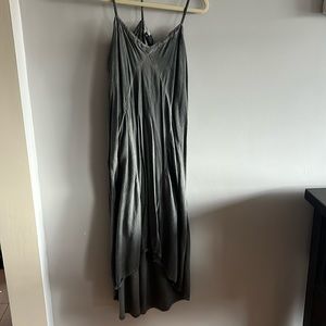 Elegant Gray Gauzy Cotton Dress